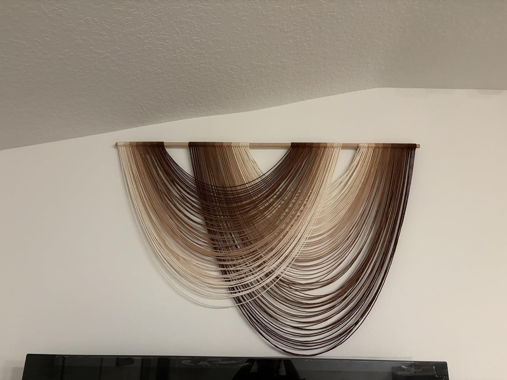 Macrame Wall Hanging Dip Dyed Large Boho Brown Fiber Wall Art 57