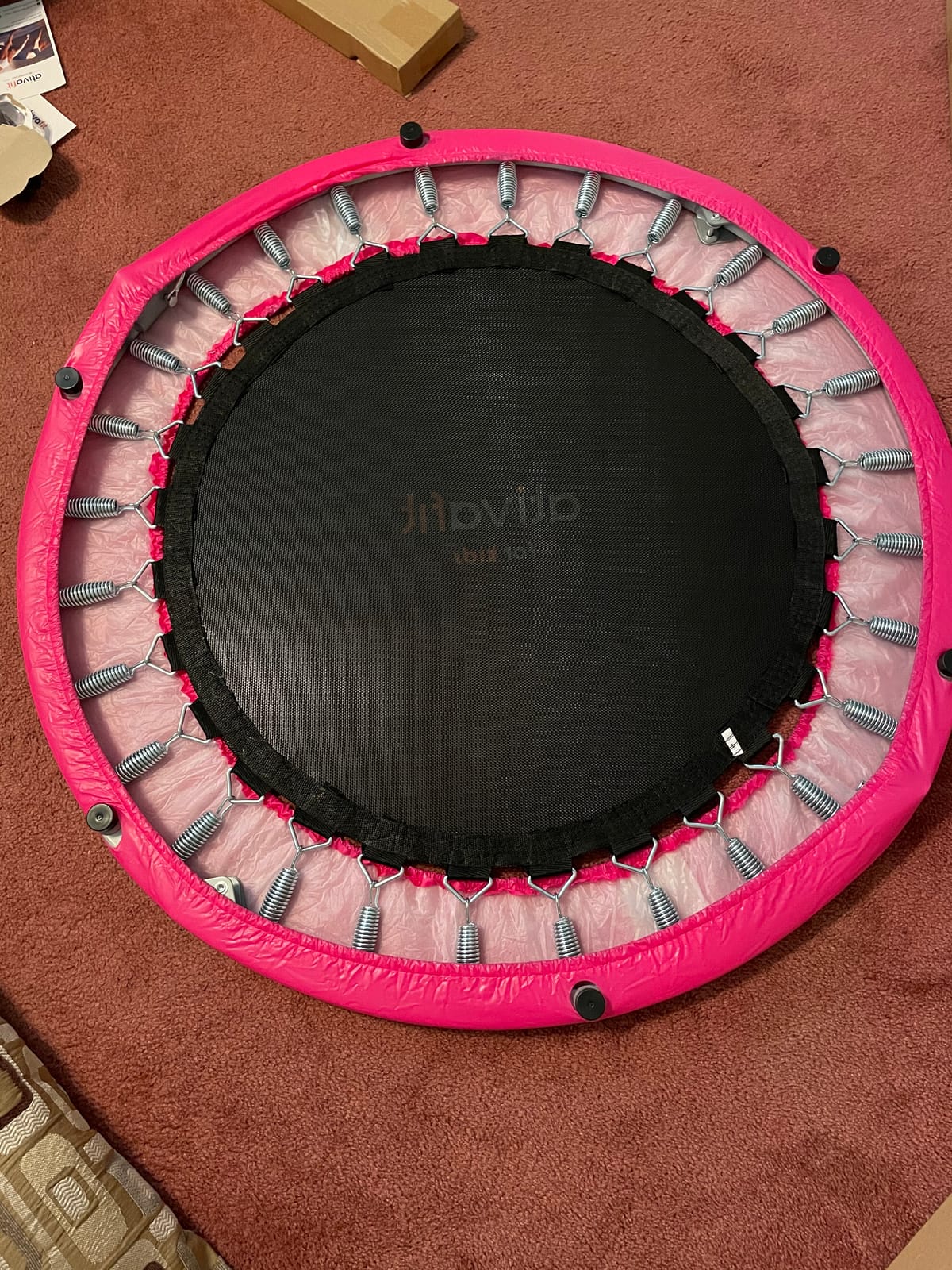 Ativafit 36inch Elastic Band Big Handle Toddler Trampoline for Kids Ages 2-6 Indoor Outdoor Mini Trampoline with Safety Padded Cover Fun for Kids customer photo 1