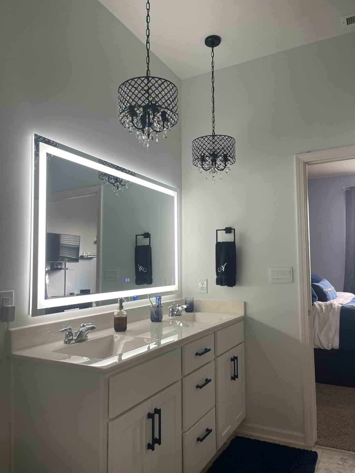Briivue 40x32 Inch LED Bathroom Mirror with Lights, Backlit & Front Lit | Anti-fog, 3 Color Dimmable, Memory Function, HD Reflection Tempered Glass, ETL Listed, IP54 Waterproof customer photo 1