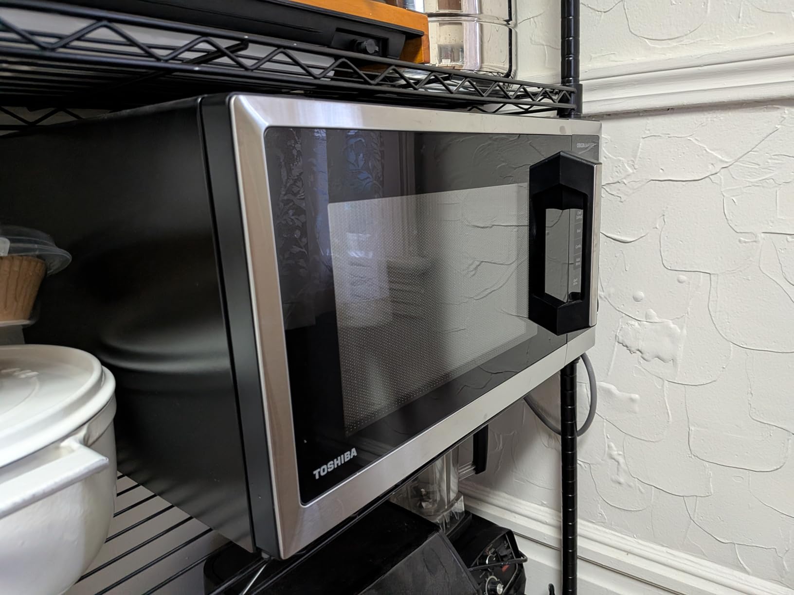 TOSHIBA OptiChef PRO MAX Air Fryer Combo Microwave Oven, 1.3 Cu.Ft, 1100W | 2.4-Inch Color Screen, Origin Inverter Technology, Smart Microwave Sensor, Compatible with Alexa, Countertop, Silver customer photo 1
