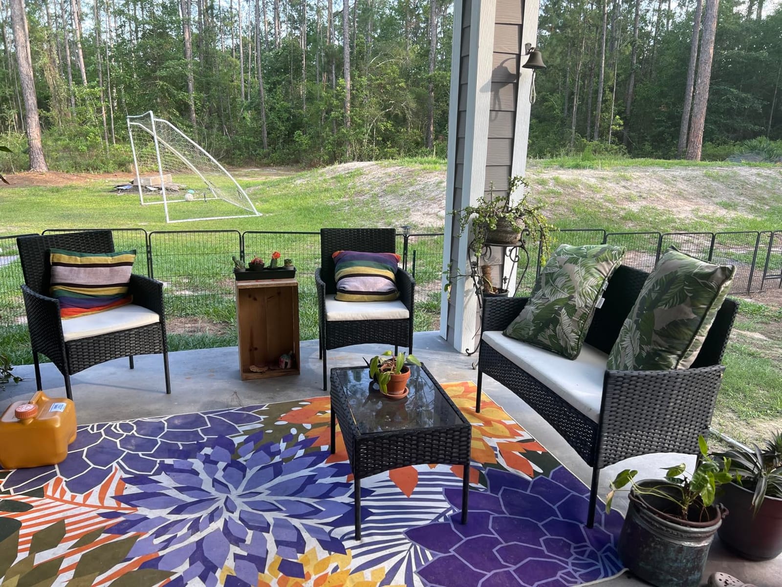 Shintenchi 4 Piece Outdoor Patio Furniture Set, Wicker Rattan Patio Conversation Set, Outdoor Chairs and Loveseat with Coffee Table for Porch, Yard & Poolside (Brown) customer photo 2