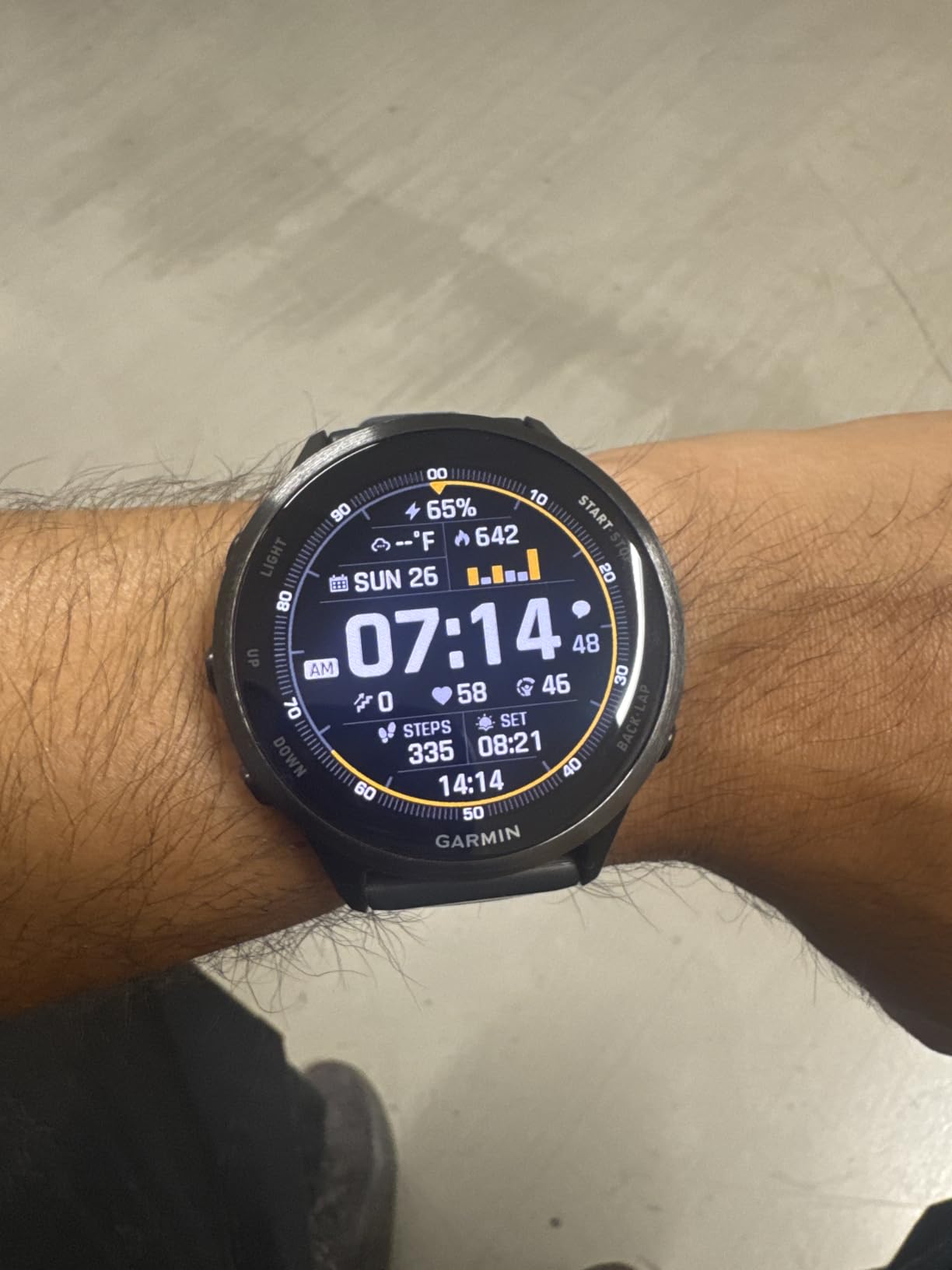 Garmin Forerunner 570, 42mm, Aluminum, Bone/Mango | Smaller-Sized Advanced GPS Running & Triathlon Smartwatch, AMOLED Display customer photo 2