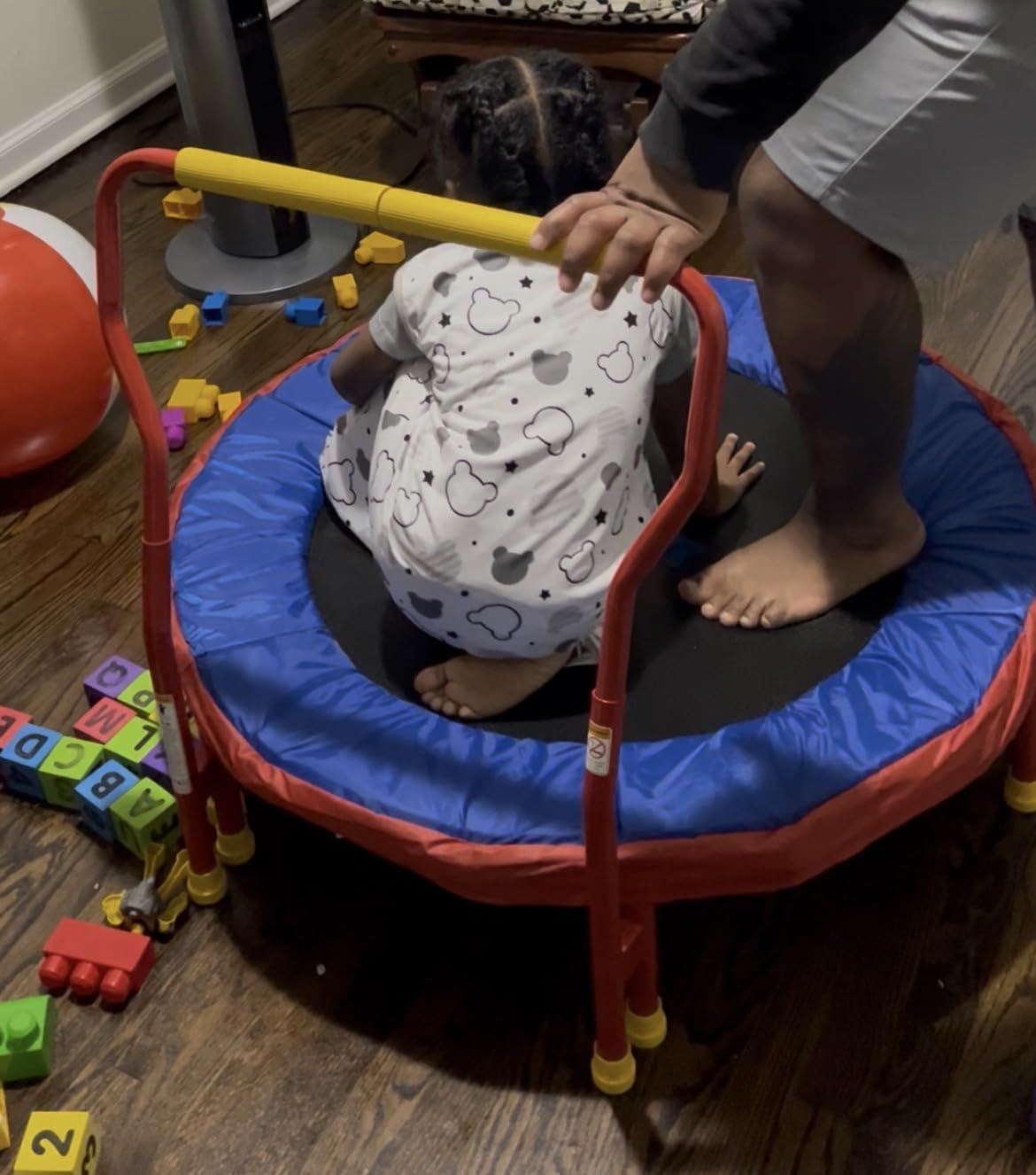 SPORTSOUL Mini Trampoline for Kids 3-6 with Super Safe Foam Handle Bar customer photo 1