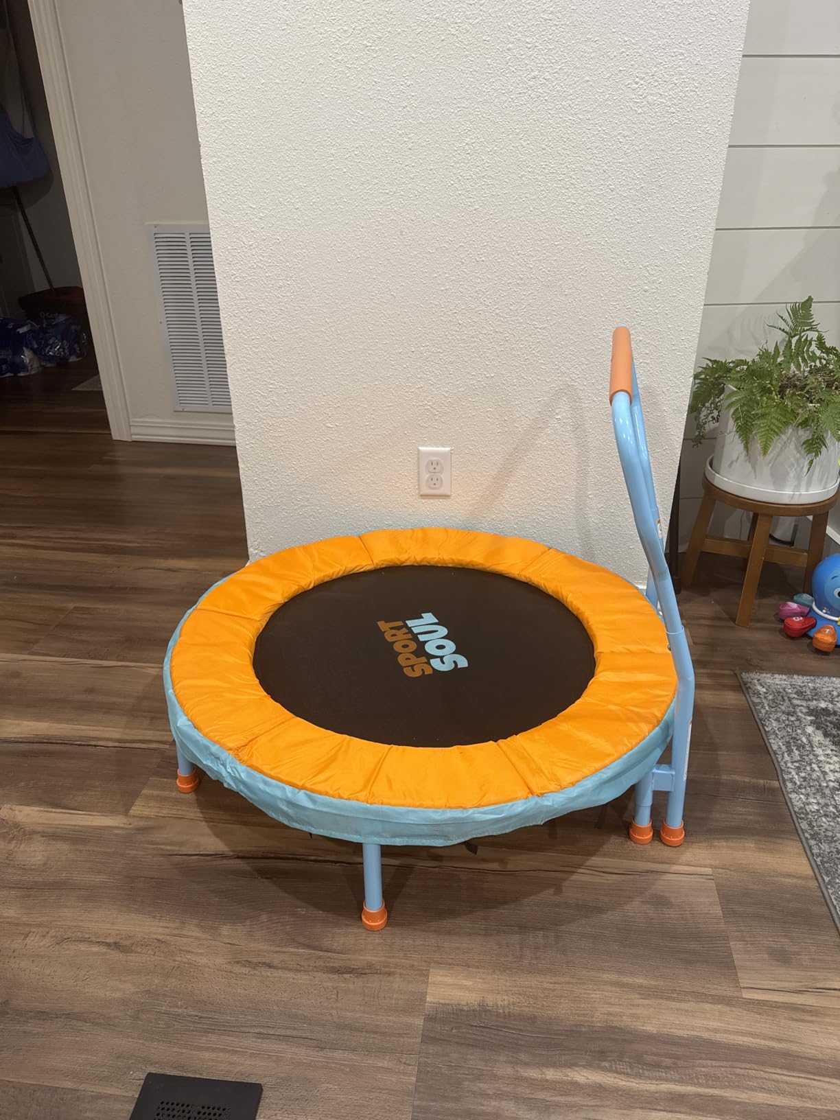 SPORTSOUL Mini Trampoline for Kids 3-6 with Super Safe Foam Handle Bar customer photo 2