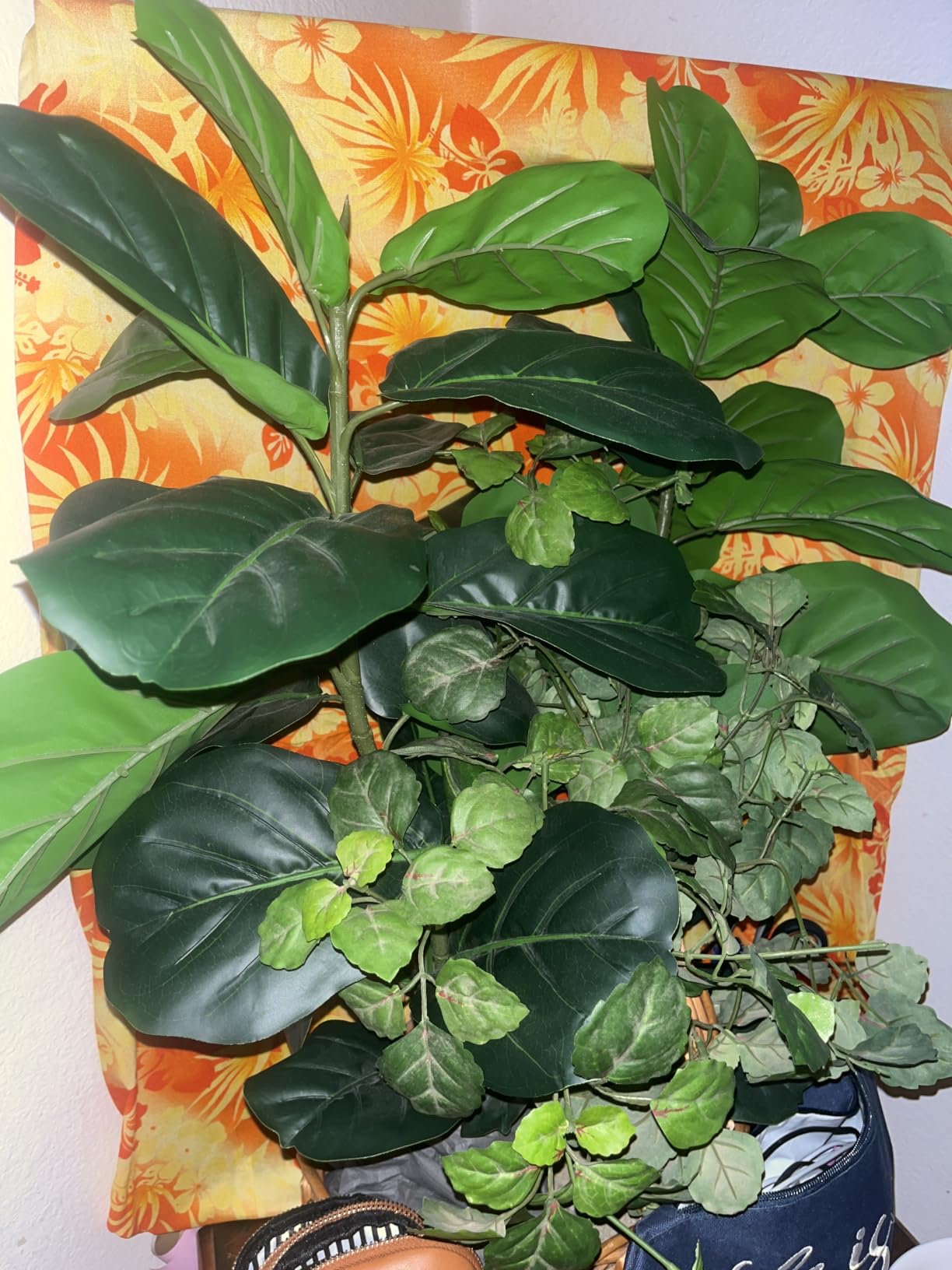 Suntee 2 Pack Faux Fiddle Leaf Fig Trees with Cotton Rope Basket, 30 Inches customer photo 1