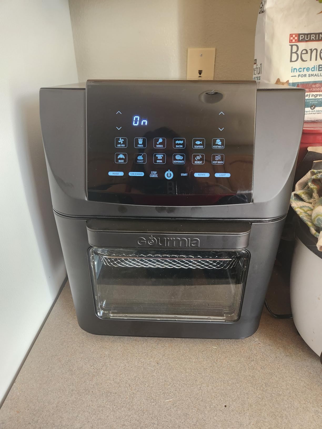 Gourmia Air Fryer - 14 Qt All-in-One Oven with Rotisserie, Digital Display with 12 Presets, Roast, Bake, Broil, Dehydrate, Dishwasher Safe Accessories, Black customer photo 2