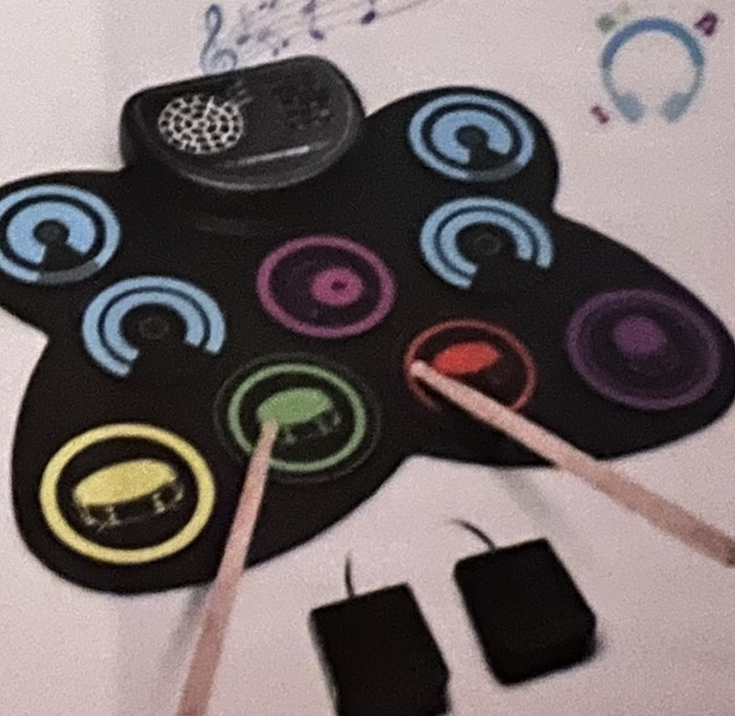 7-Pads Electronic Drum Set Drum Pad with Headphone and Speaker, Drumsticks & Pedals, Holiday Gifts for Kids customer photo 2