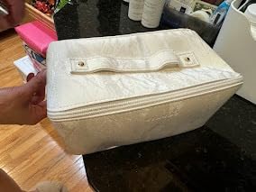 VLANDO Travel Makeup Bag with 180°Opening, Women Toiletry Case,Toffee customer photo 1
