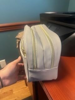 VLANDO Travel Makeup Bag with 180°Opening, Women Toiletry Case,Toffee customer photo 2