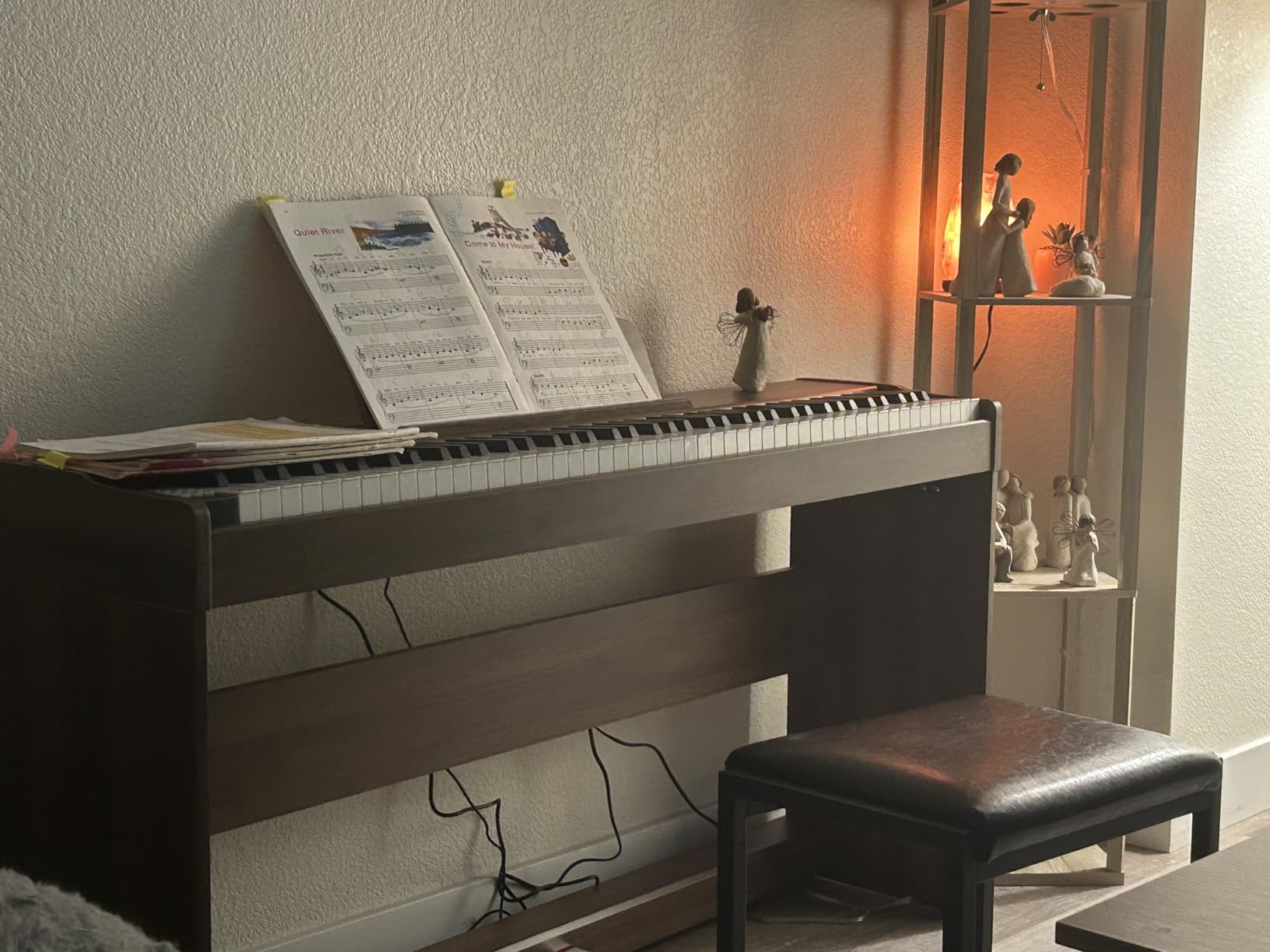 STRICH 88 Keys Digital Piano, Hammer-Action Fully Weighted Keyboard, Cover Designed Electric Piano Keyboard with Furniture Stand, Headphones, Three Pedal, Brown, SDP-400 customer photo 1