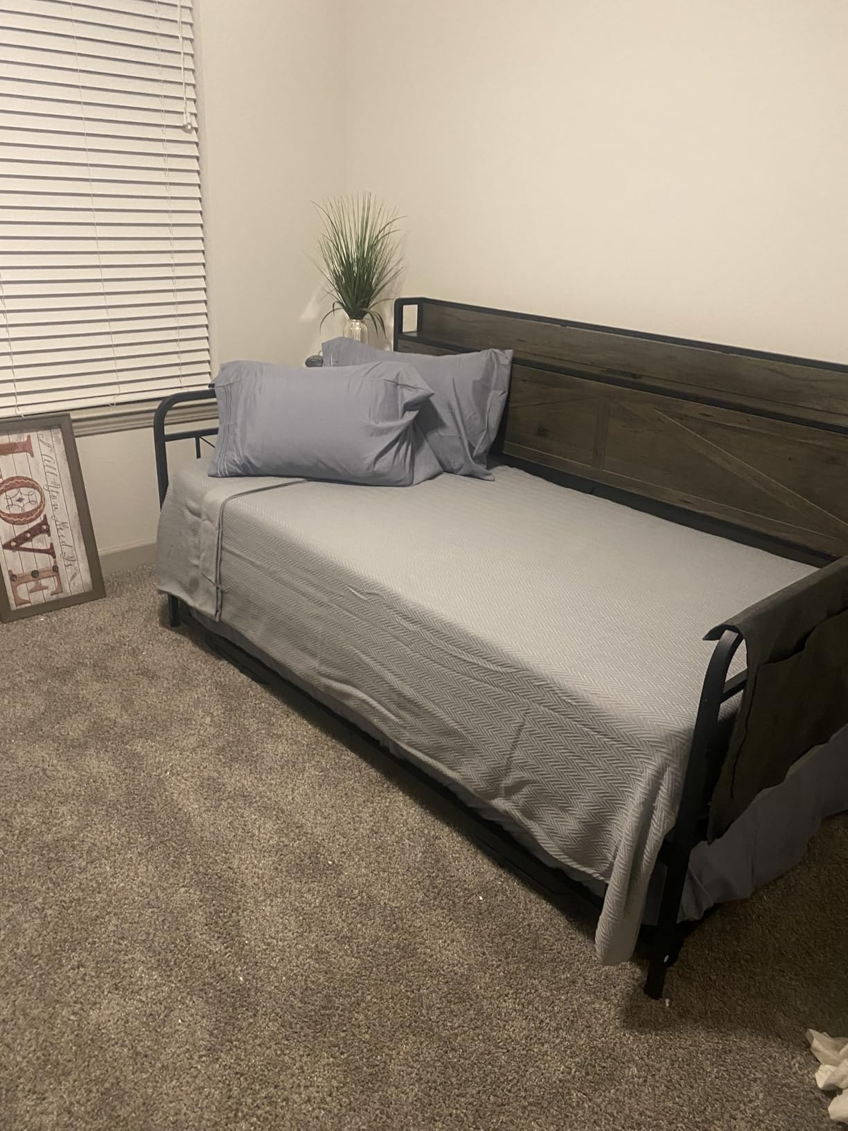 LIKIMIO Twin Daybed with Pop Up Trundle & Charging Station & Storage Shelf | Pop Up Trundle with Smooth Wheels, Strong Supports for Apartment and Small Space, Dark Brown customer photo 1