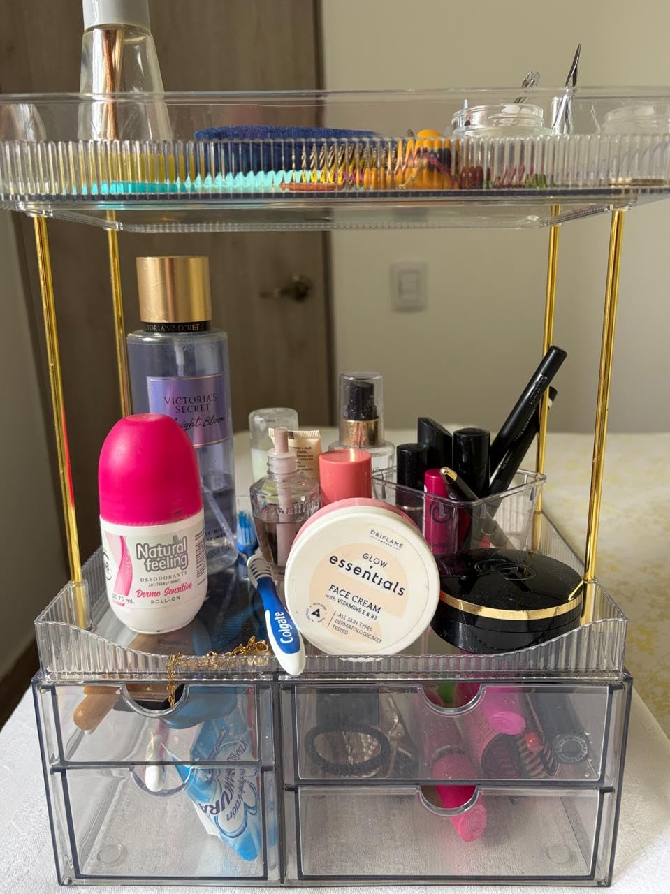SNSLXH 4-Tier Clear Makeup Organizer Bathroom Storage customer photo 1
