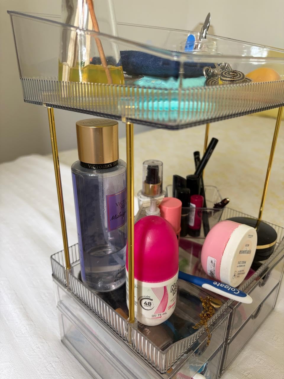 SNSLXH 4-Tier Clear Makeup Organizer Bathroom Storage customer photo 2