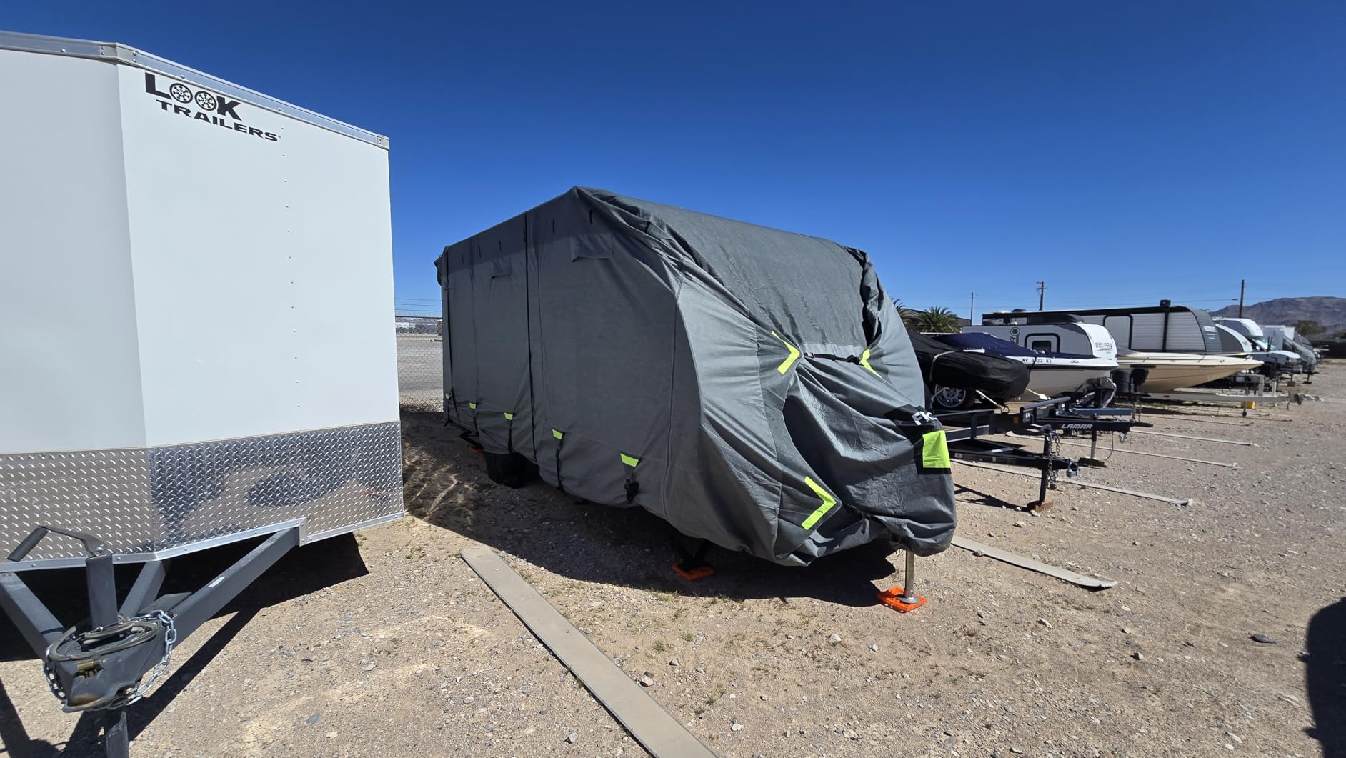 Heavy Duty 9 Layers RV Cover 35-38ft, Rip-Stop Motorhome Camper Cover with Windproof Straps, Gutter & Tongue Jack Covers, Utility Travel Trailer Cover for All Weather Protection customer photo 2
