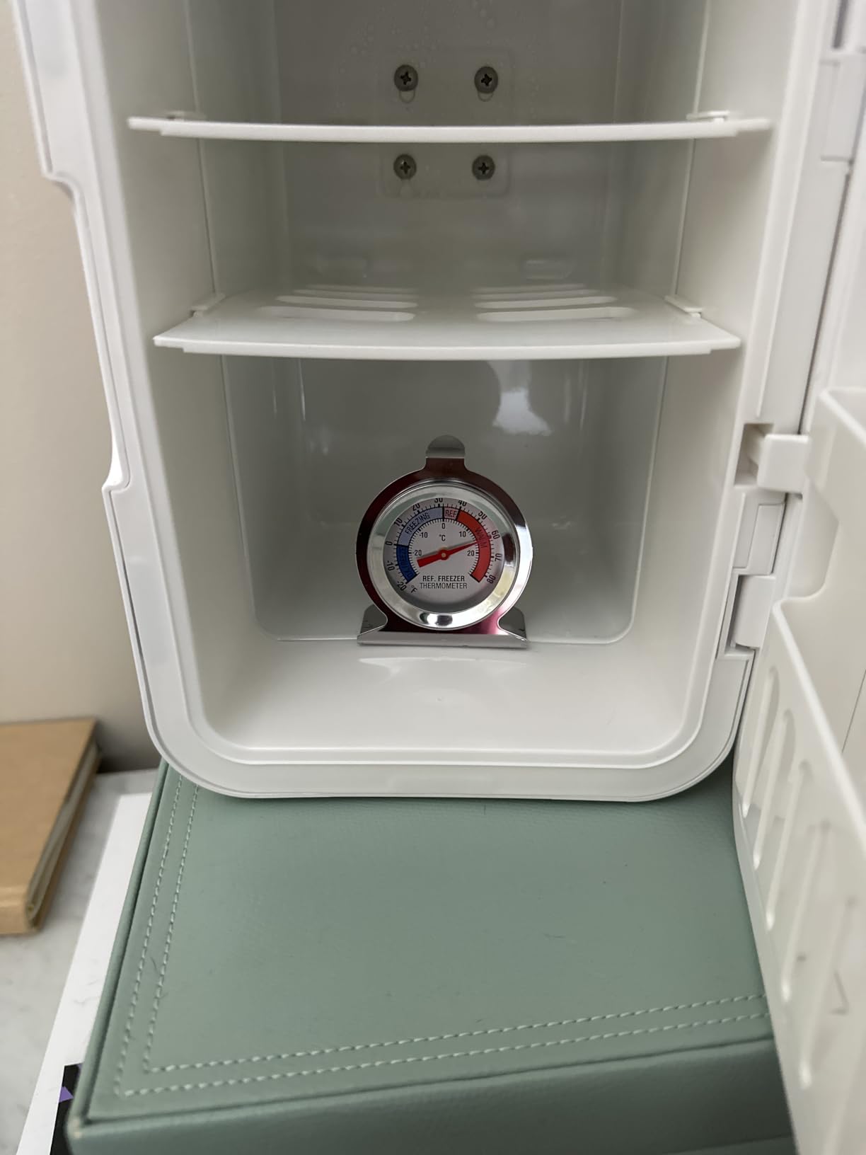 YLFU Mini Skincare Fridge for Bedroom, 6L Portable Cooler & Warmer, White customer photo 2