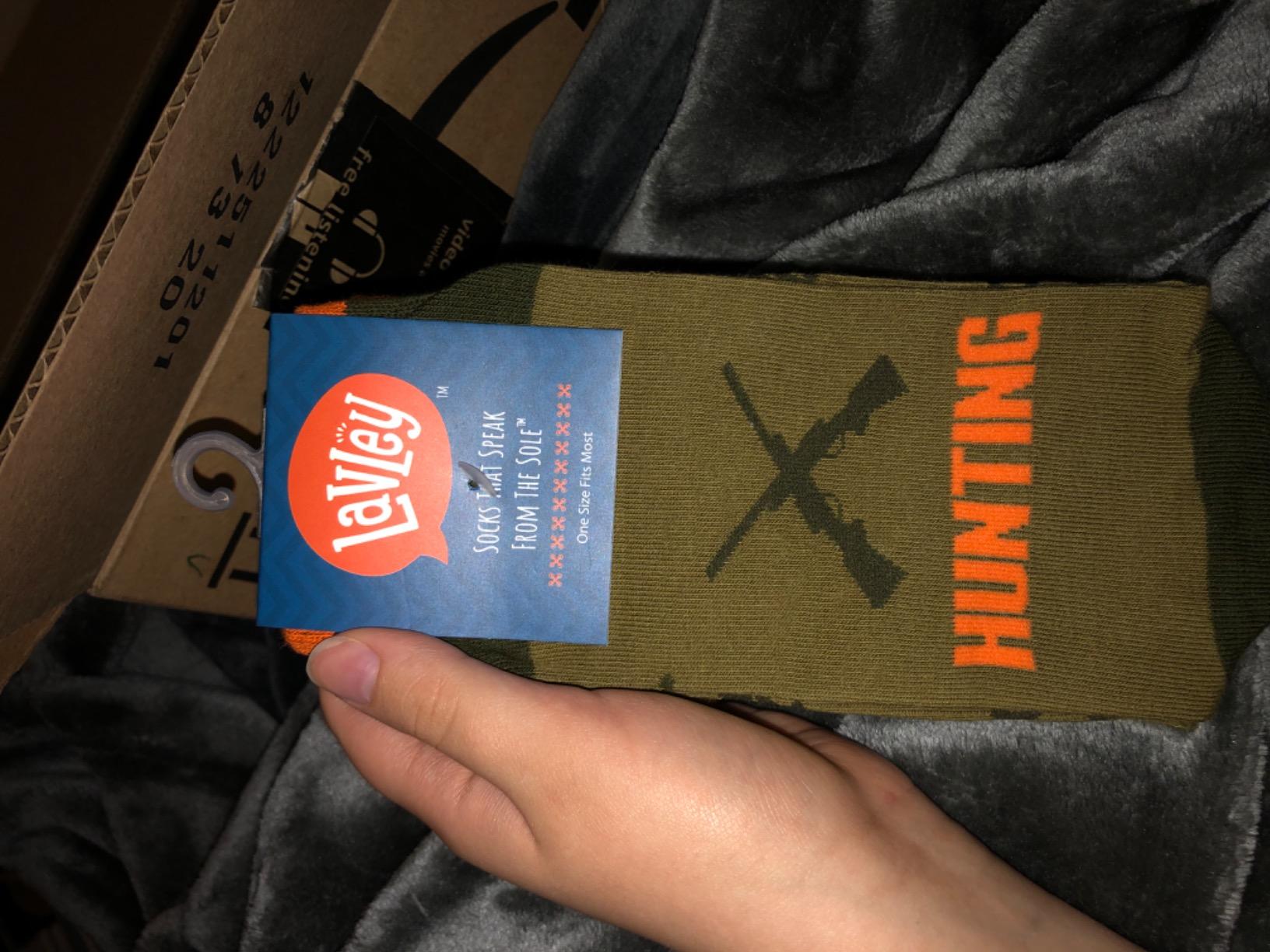 Lavley Fishing & Hunting Socks Funny Gift for Outdoor Hunters & Fishermen customer photo 2