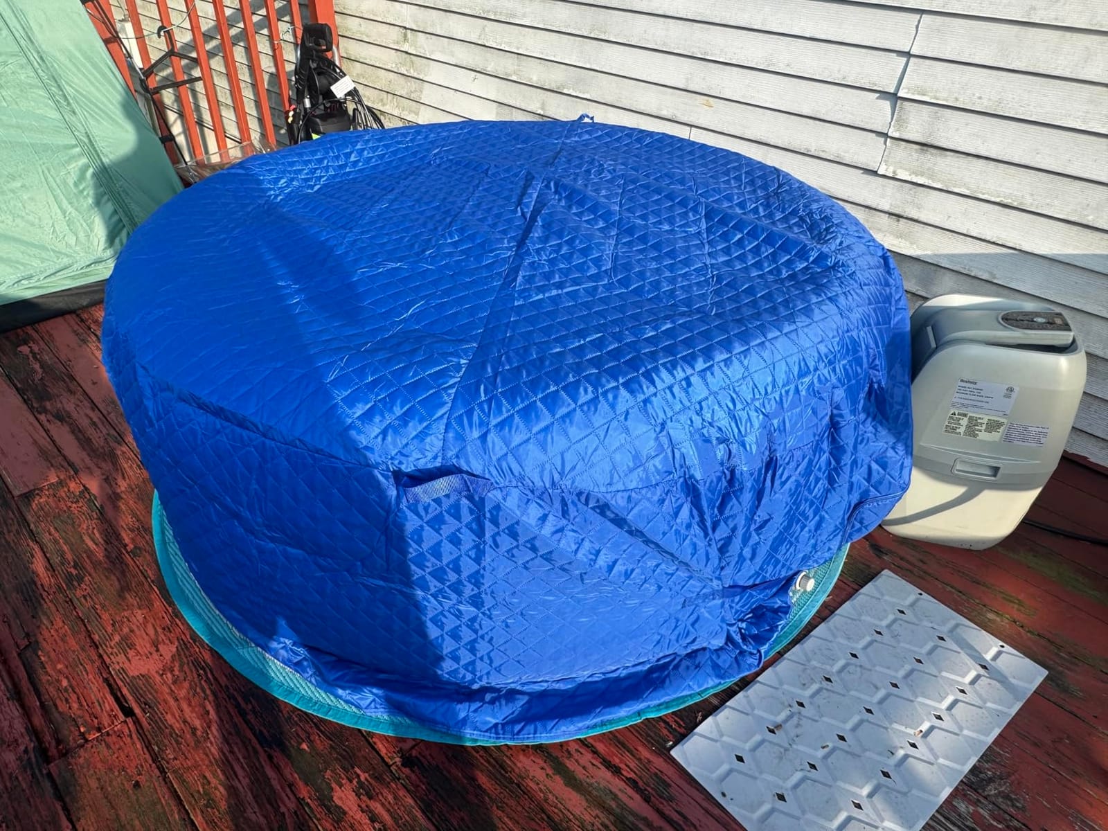 85''x27'' Round Insulated Inflatable Hot Tub Thermal Cover with Zipper customer photo 2
