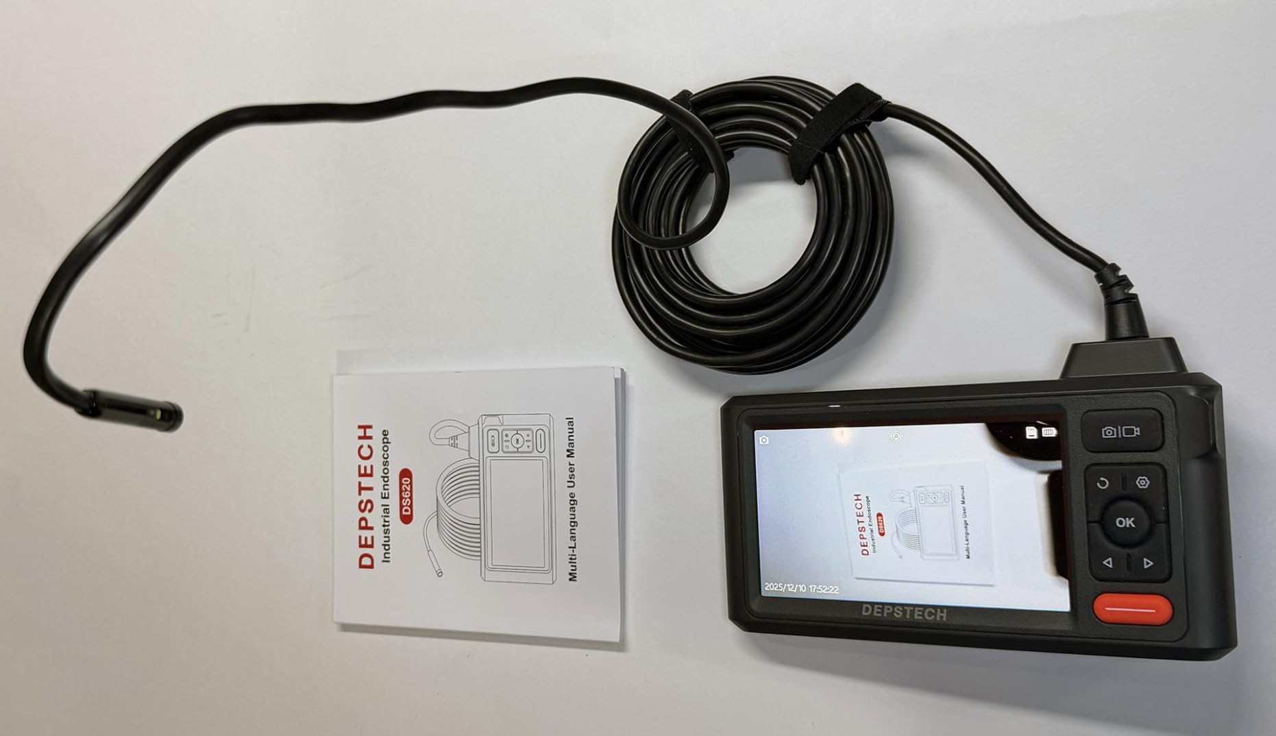 DEPSTECH Triple Lens Inspection Endoscope Camera with Light, 5