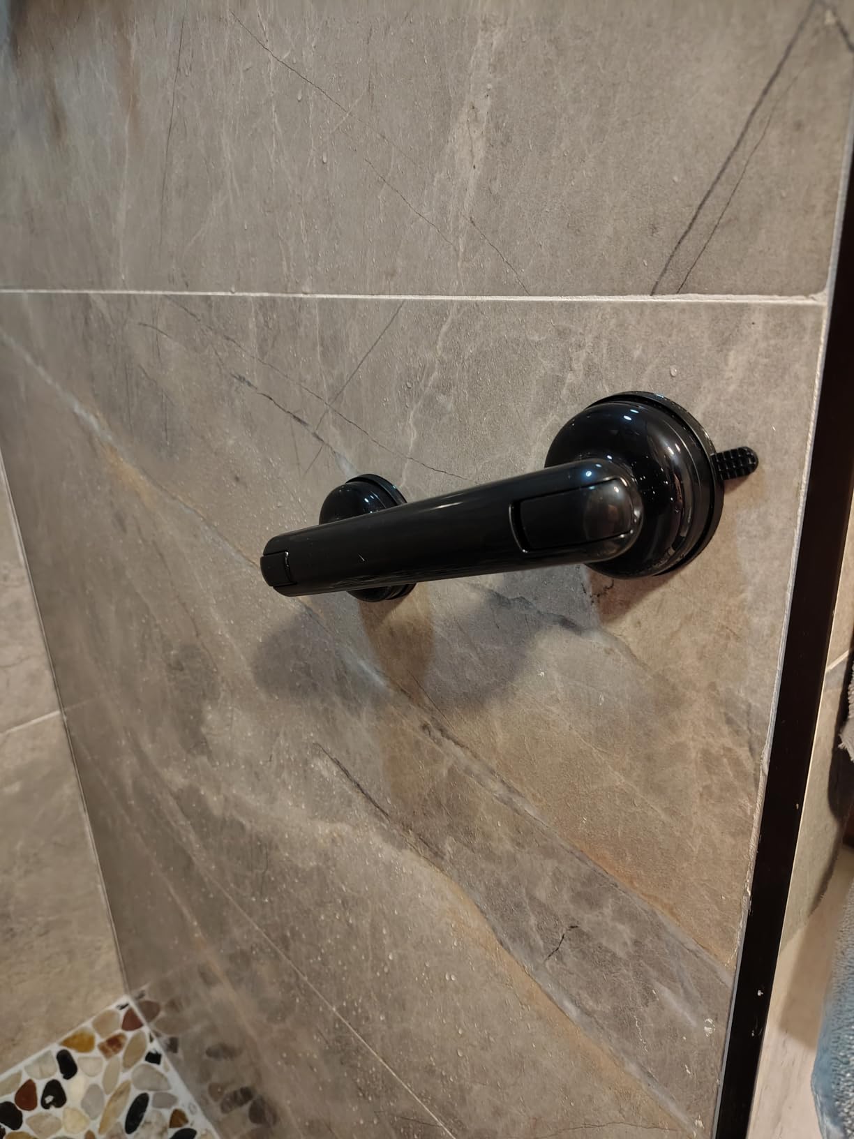 JOTPE Upgraded Grab Bars for Shower, No-Drill Suction Shower Handles, Black customer photo 2