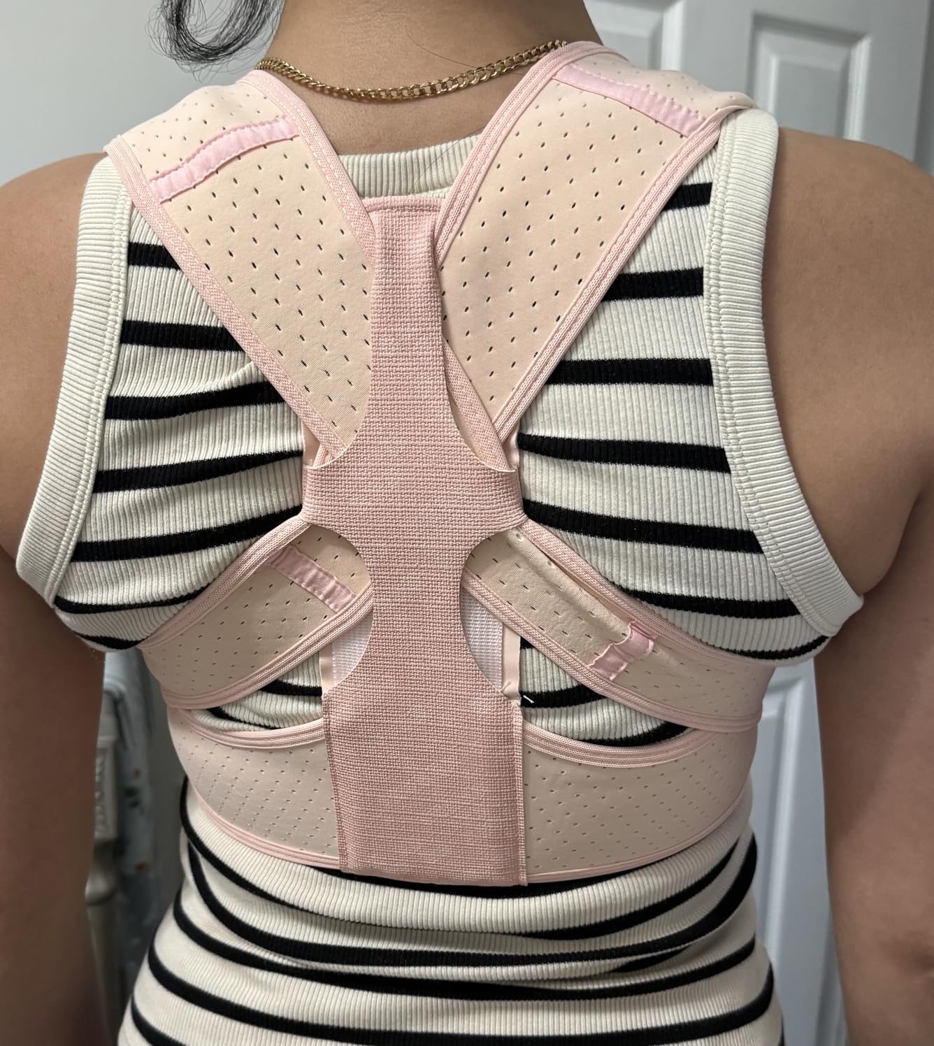 Posture Corrector for Women Back Brace Shoulder Straightener Pink, M/L customer photo 2