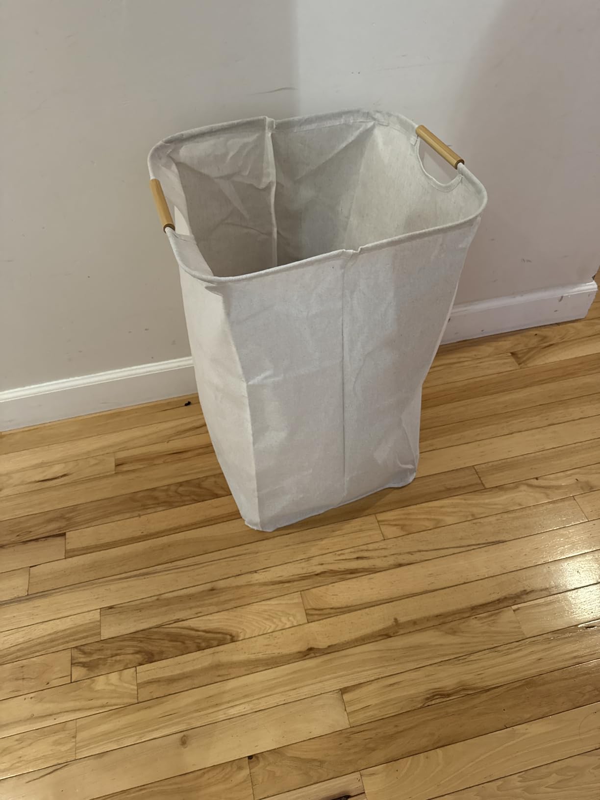 STORAGE MANIAC 2-Pack Collapsible Laundry Hamper with Bamboo Handles, Black customer photo 1