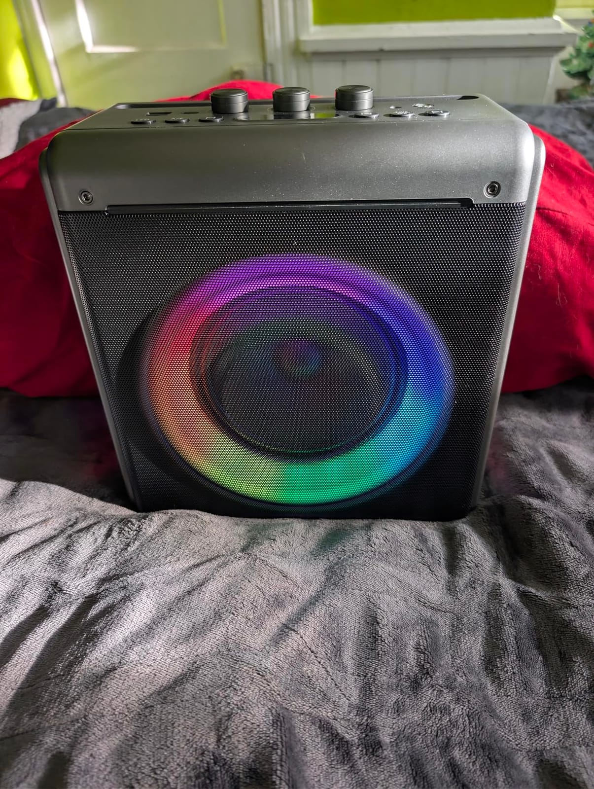 Karaoke Machine, 2 Wireless Rechargeable Microphones, 200W Speaker | Bluetooth 5.3, 20H playtime, LED lights, Portable, tablet holder and TWS for family karaoke, home parties and outdoor events customer photo 2