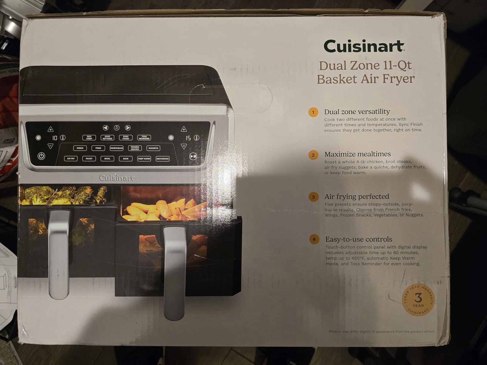 Cuisinart ADZ-112 Dual Basket Air Fryer, 11 Qt Total, 6 Functions, Sync Finish & Sync Settings customer photo 1