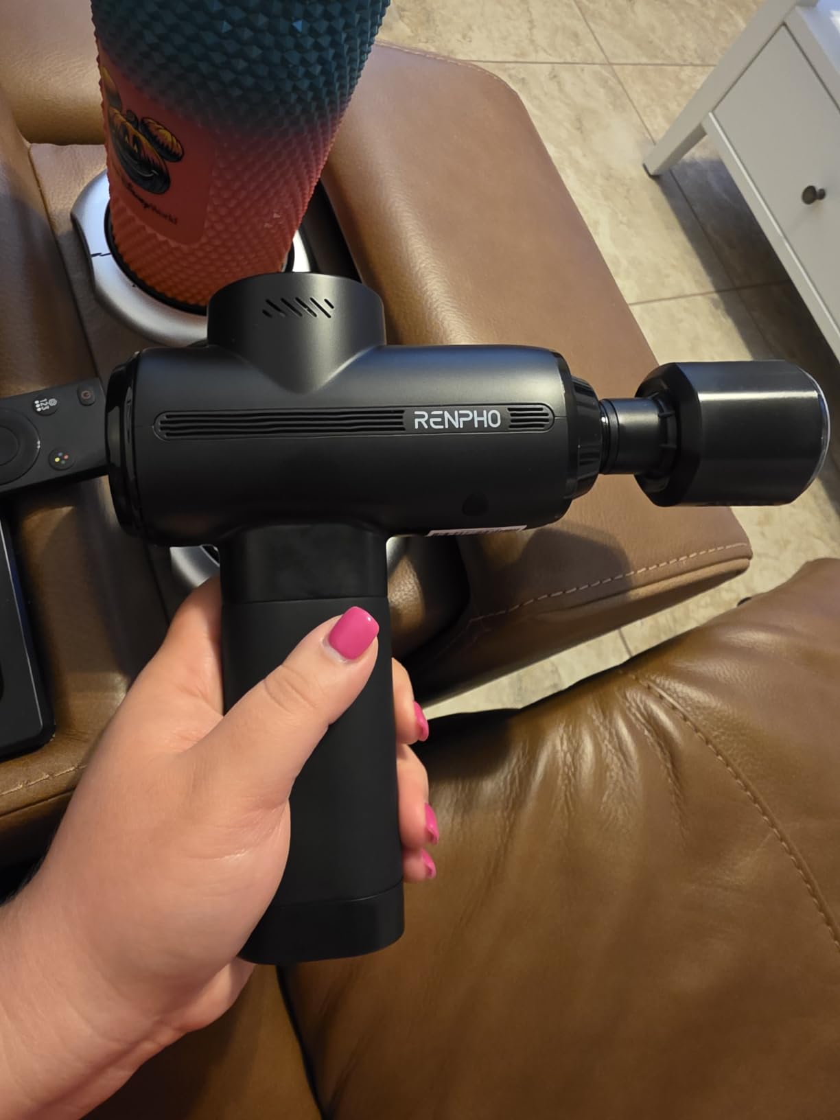 RENPHO Mini Thermacool Massage Gun with Heat and Cold, Pocket-Sized, Small customer photo 1