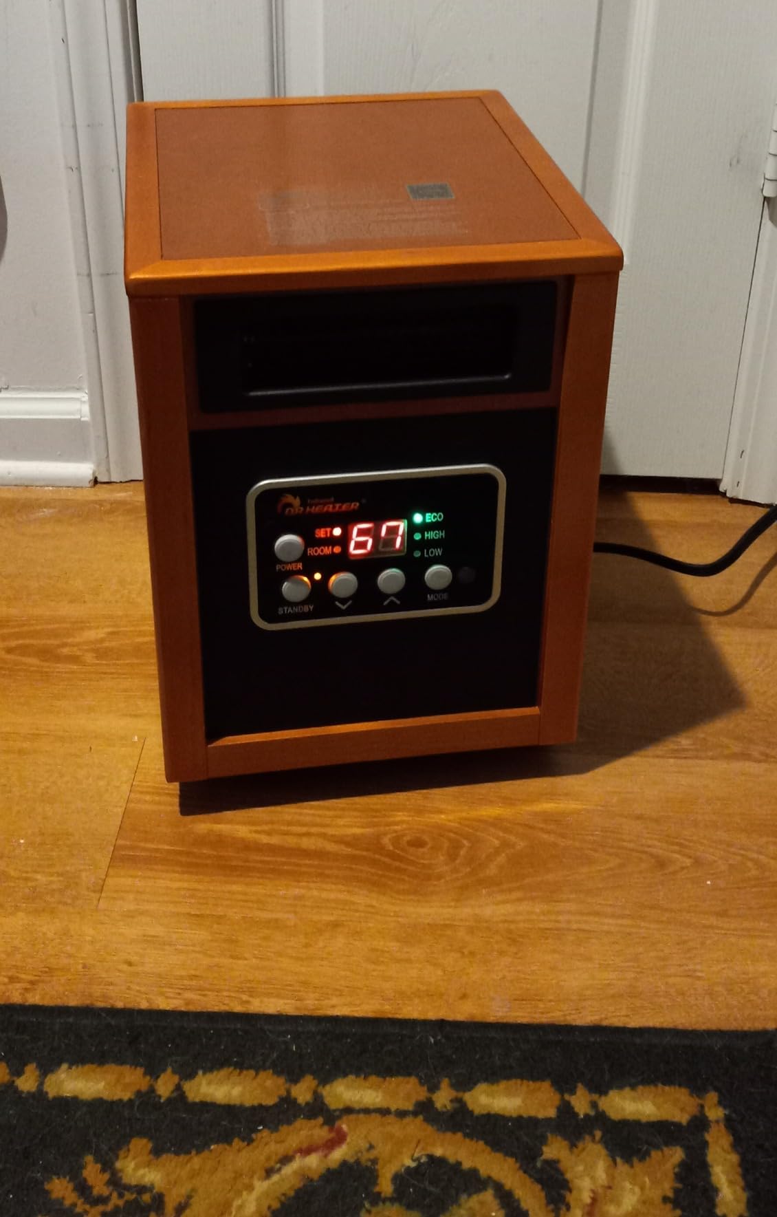 DR-991 Portable Electric Fireplace Space Heater w/Humidifier & Remote, Infrared Heat, 3D Flame Effect, Timer, Quiet, 1500W, ETL Listed, Freestanding, LED Display customer photo 2