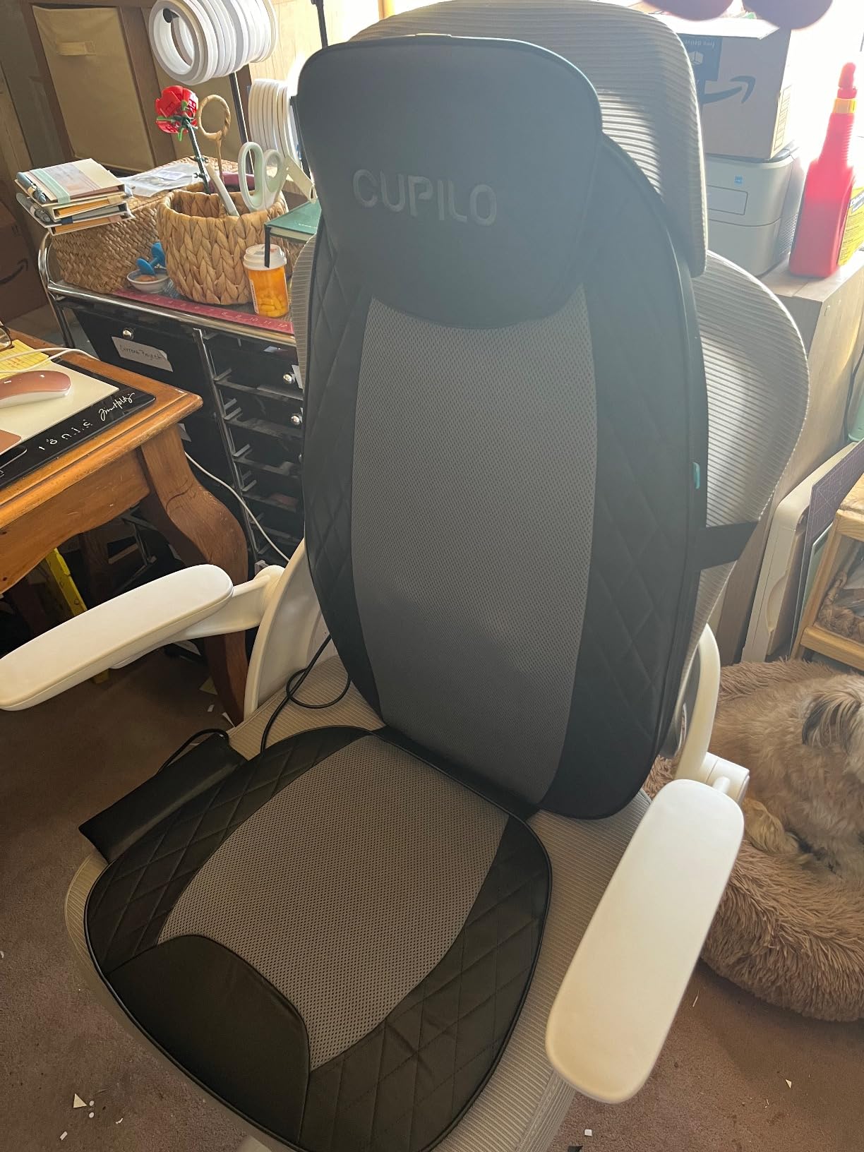 CuPiLo Shiatsu Neck & Back Massager with Heat, Massage Chair Pad Cushion for Stress Relief, Inflatable Flaps Back Support, Kneading or Rolling Chair Seat Massage customer photo 1