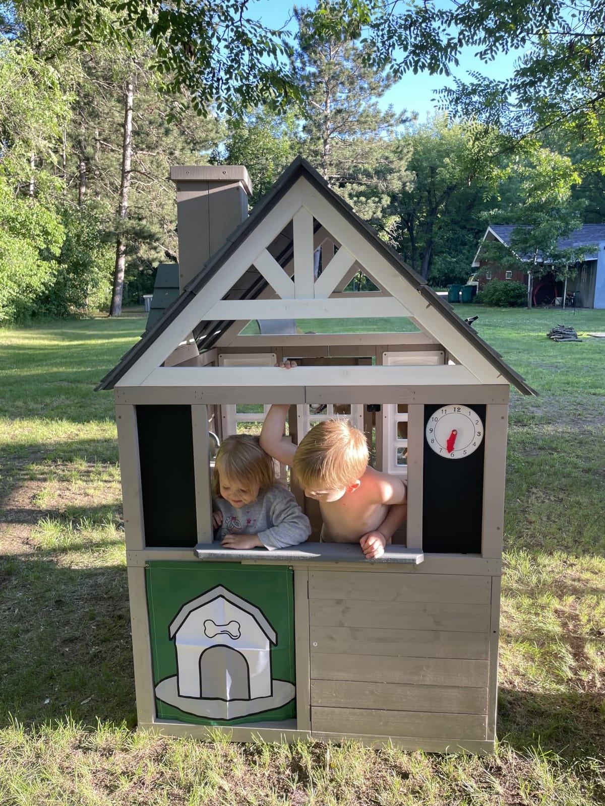 Kids Outdoor Playhouse with Play Kitchen, Ages 3-8, Fits 2-4 Kids customer photo 1