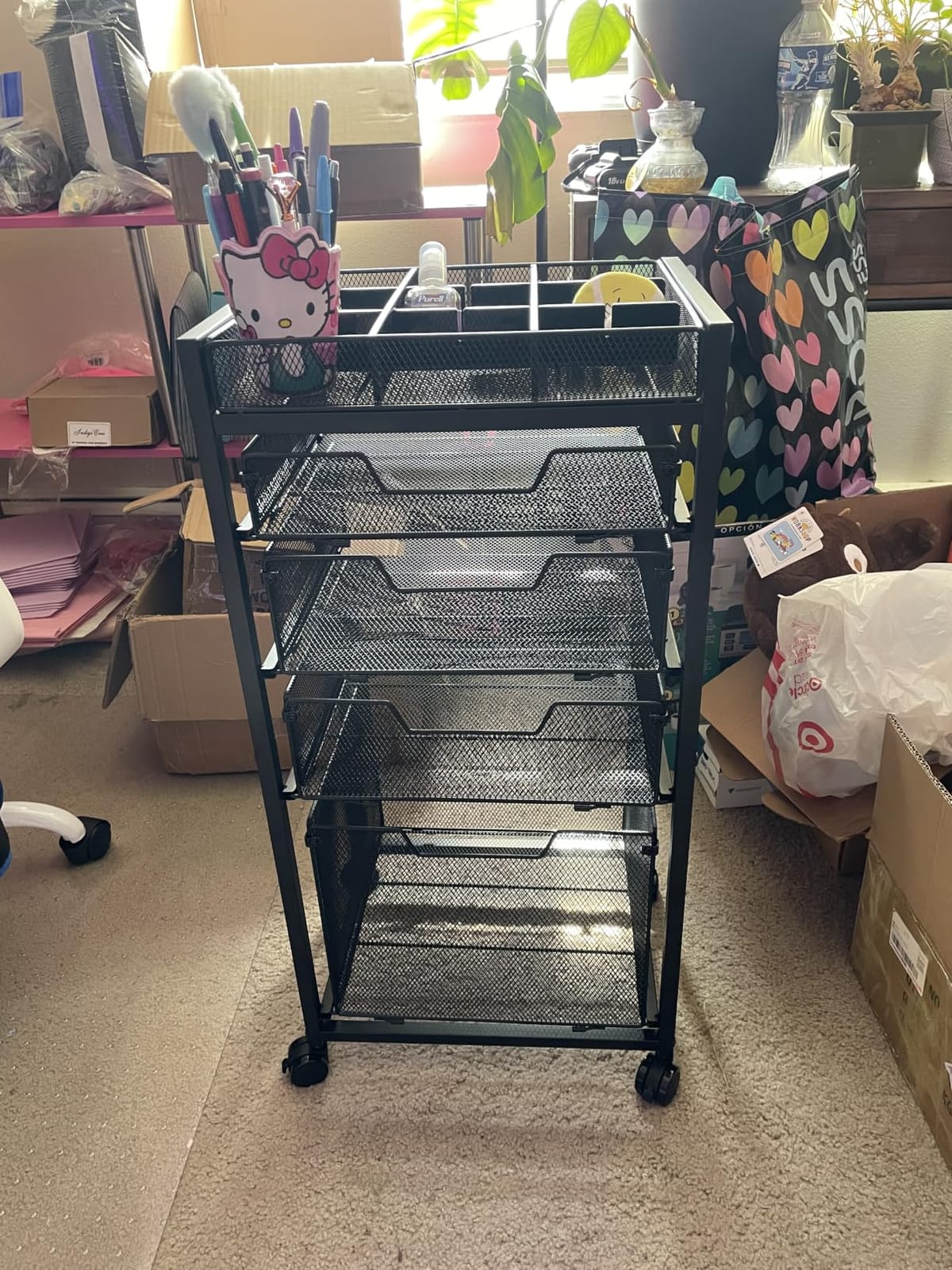 Rolling File Cart with 3 Storage Drawers, Under Desk Filing Cabinet with DIY Divider, Hanging File Folder Organizer on Wheels customer photo 2