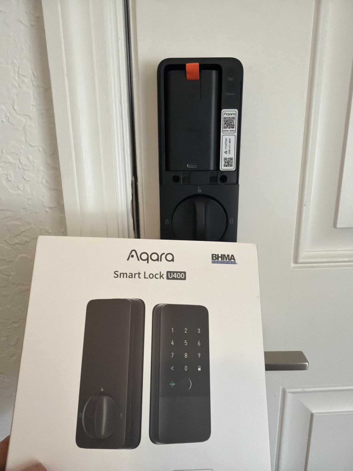 Aqara UWB Smart Lock U400, Apple Home Key, Fingerprint Deadbolt, Black customer photo 1