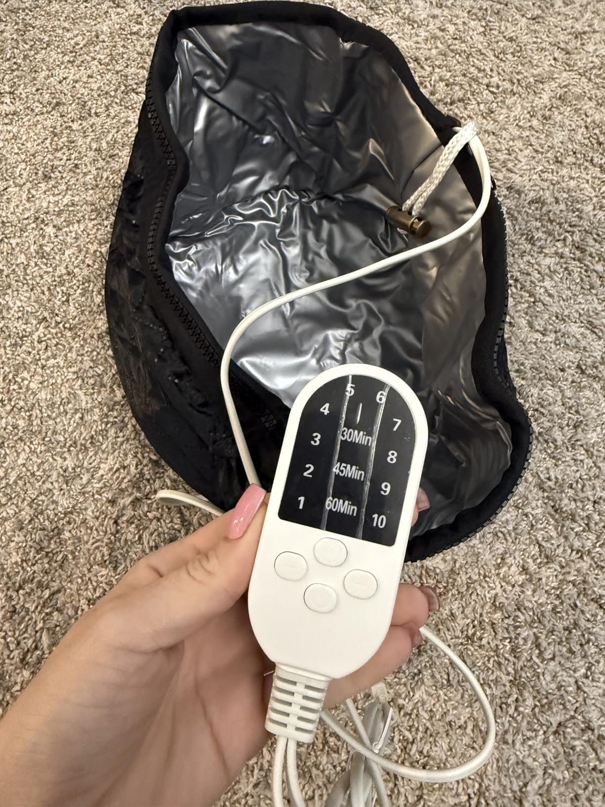 Hair Steamer for Natural Hair (Home Use) - 10-Speed Temperature Control, Fast Heating & Deep Strand Nourishment Heat Cap customer photo 2