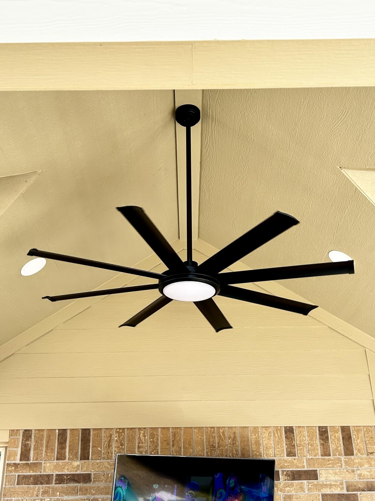 120 Inch Ceiling Fans Without Lights, Large Industrial HVLS Fan, 36000 CFM | 6-Speed Reversible DC Motor with Remote, 6 Aluminum Blades for Commercial Shop, Garage, Barn, Patio, Covered Outdoor Spaces customer photo 2