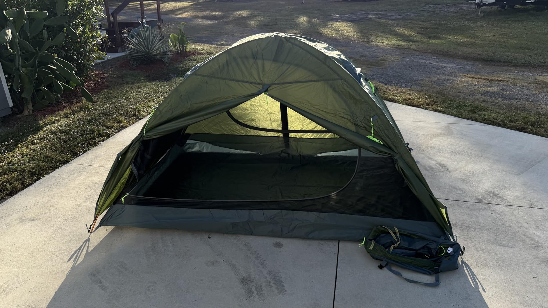 Night Cat 2-Persons Backpacking Tent: Waterproof Lightweight Camping Tent for Two People Hiking Outdoor Mountain with Aluminum Poles and Rainfly Green customer photo 1