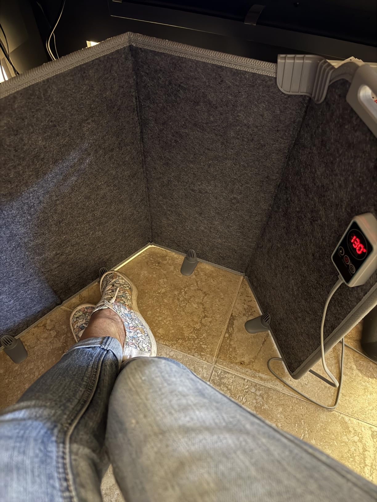 Under Desk Heater for Office, Foldable Space Heater Plus Size 5-Fold, Quiet for Leg, Foot Ankles, Portable Foot Warmer with 12H Timer & 8 Heat Levels, No Odor Anti-tilt, Auto Shut Off, Dark Grey customer photo 2