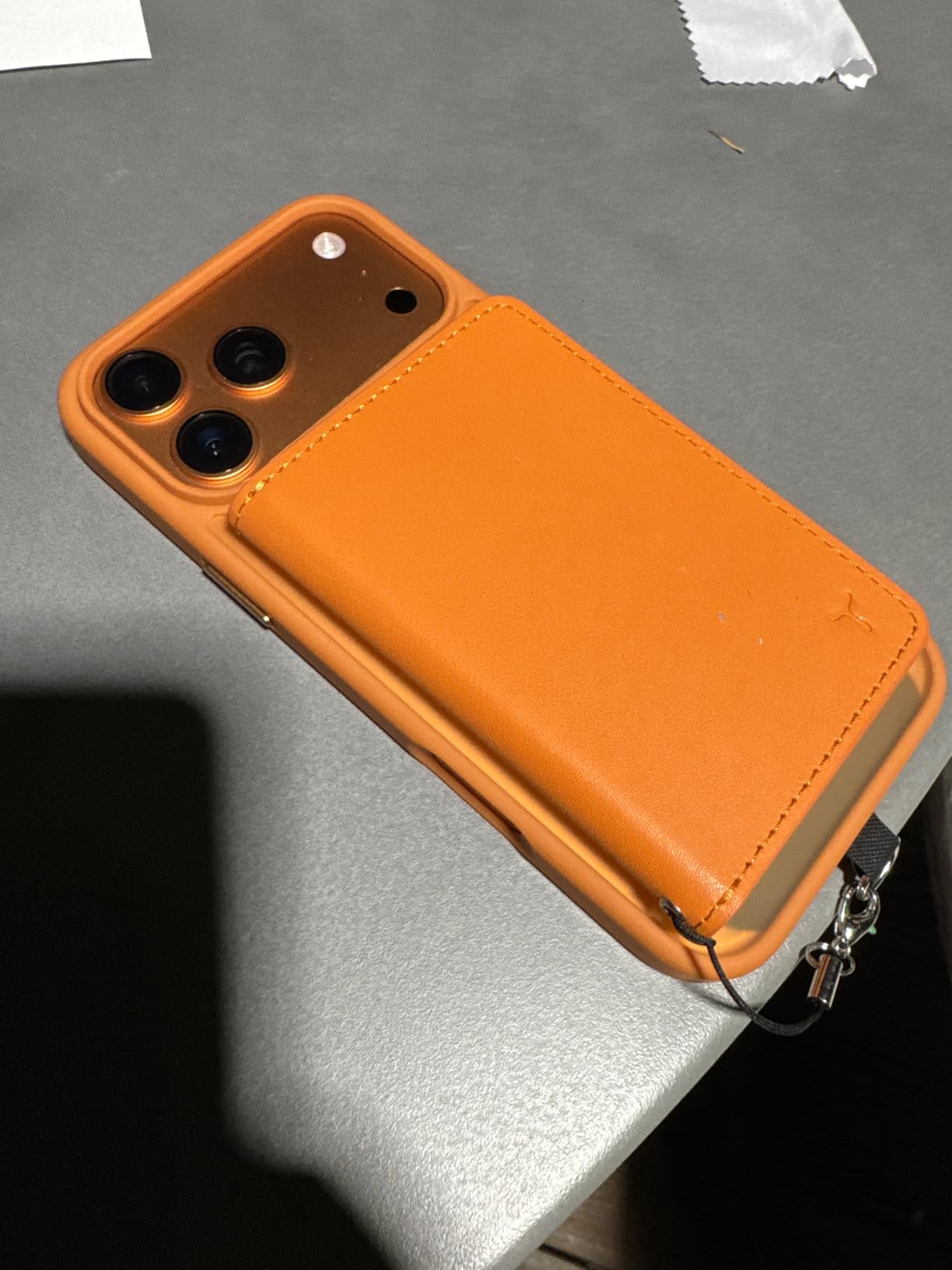 TUCCH for Magsafe Wallet with 6 Card Holders, RFID Blocking, Orange | Clear ID Window, for iPhone 17/17e/16/15/14/13/12 Pro/Pro Max/Plus, Folio Magnetic Phone Wallet, PU Leather customer photo 1