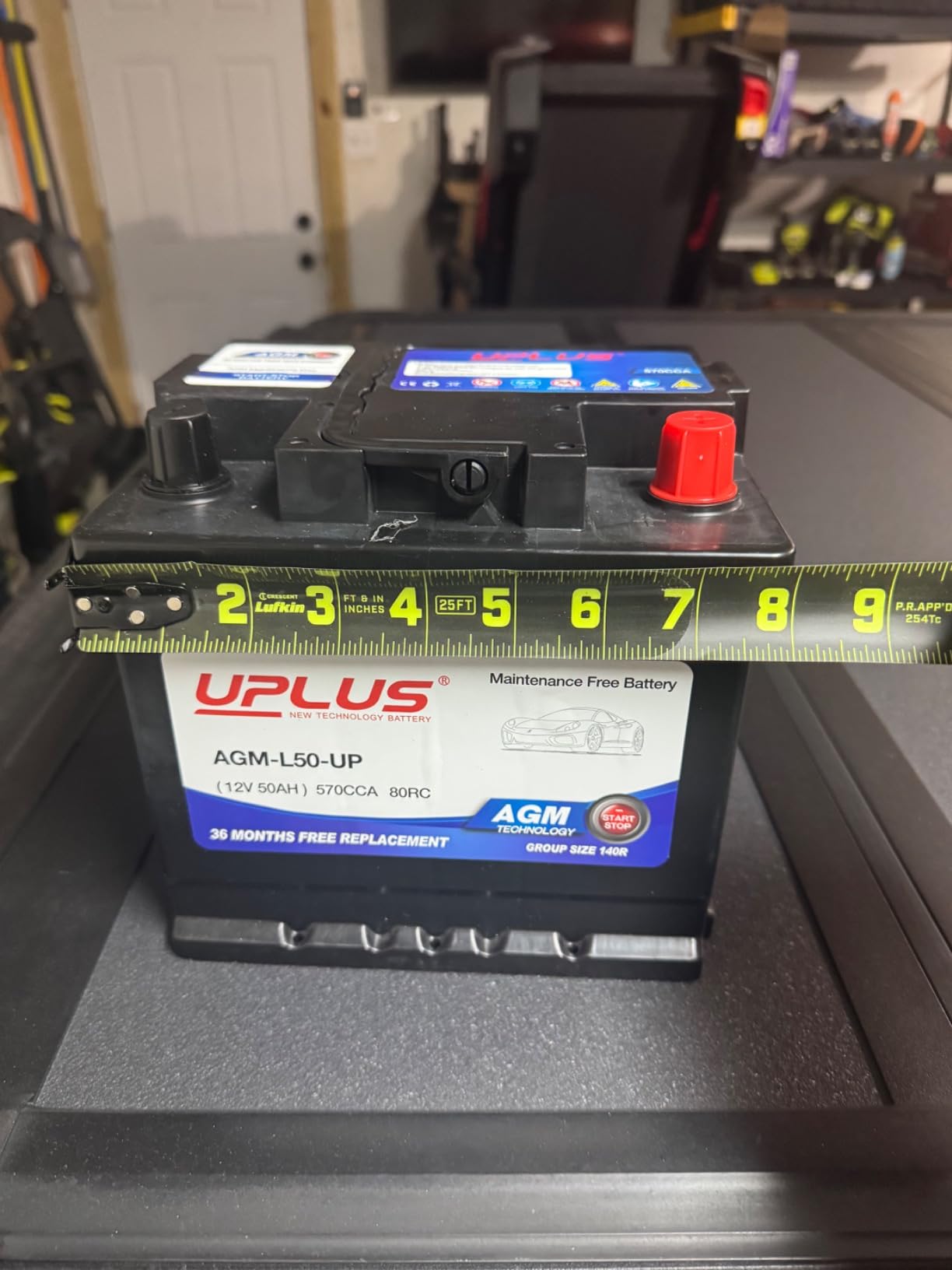 UPLUS BCI Group 35 AGM Car Battery, 12V 55Ah 650CCA 88RC Start-Stop customer photo 2