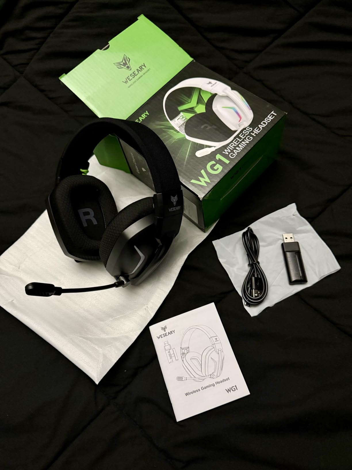 WESEARY Wireless Gaming Headset for PS5, PS4, PC, Switch| 20ms Low Latency customer photo 2