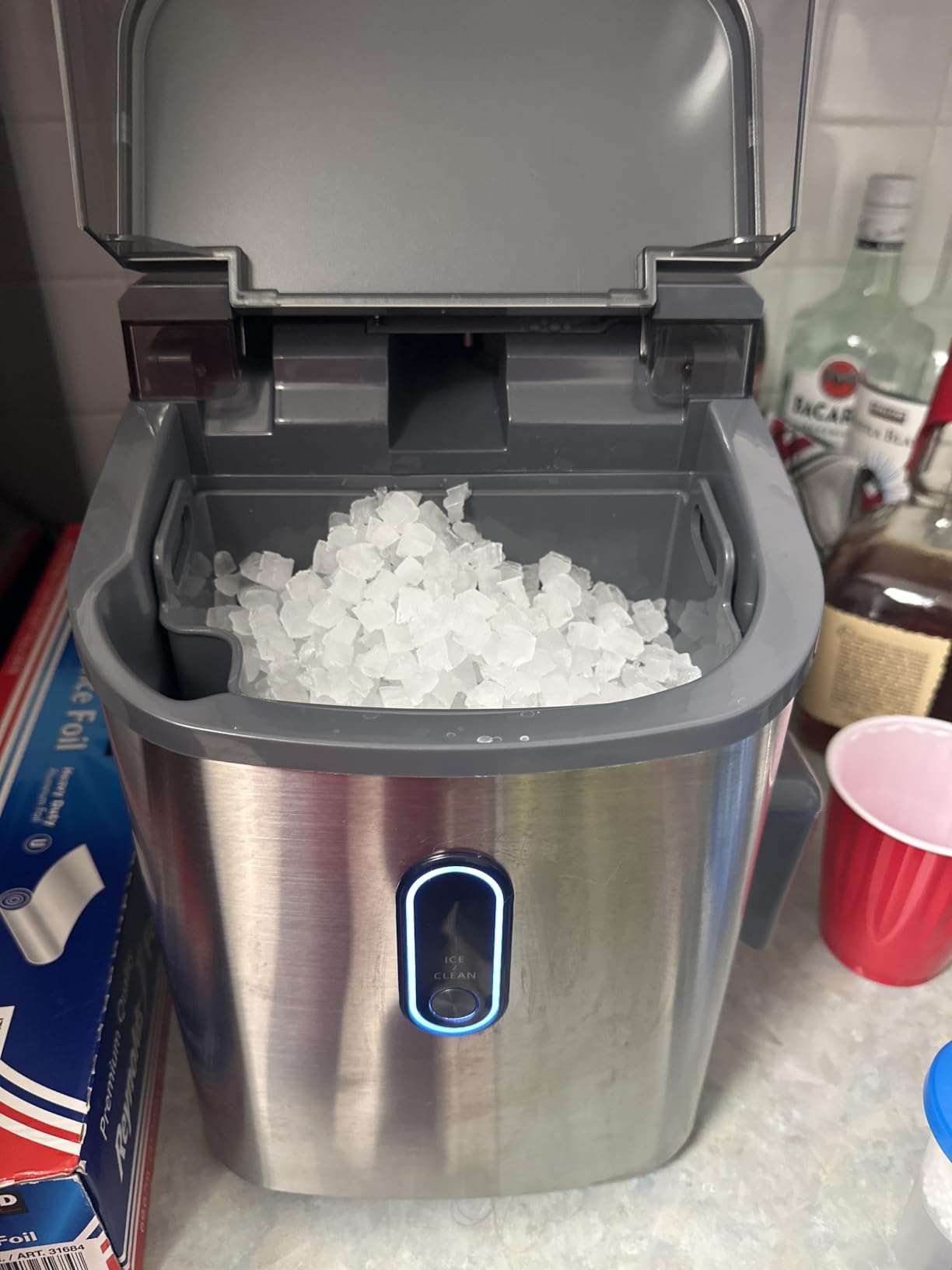 Silonn Nugget Ice Maker Countertop - 44lbs/24h Crushed/Pebble Ice Machine, Front Pull-Out Water Tank & Removable Basket, Stainless Steel Finish for Home Kitchen customer photo 2
