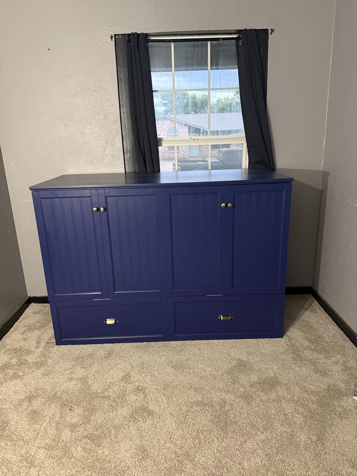 AMERLIFE Queen Size Murphy Bed with Bedside Tables & 3 Storage Drawers customer photo 2