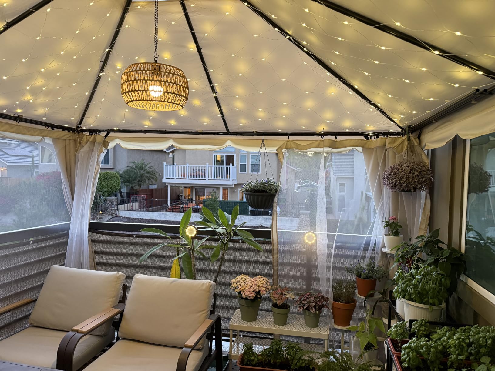 SUNCROWN 10' x 10' Outdoor Gazebo, Heavy Duty Iron Frame Patio Canopy with Vented Soft Top, Breathable Mosquito Netting & Privacy Curtains, Sun Protection for for Garden, Backyard, Poolside, Beige customer photo 1