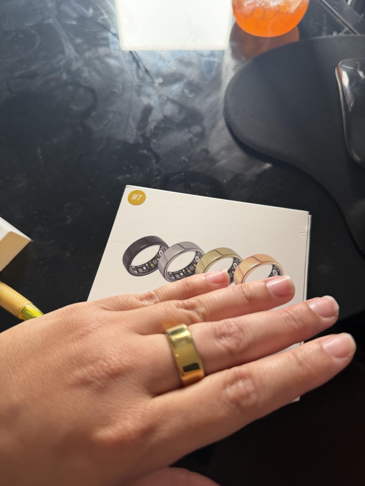 Smart Ring Gen 3 for Women Men, IP68 Waterproof Health Tracker Gold, 8 | Fitness Rings with Free App No Subscription Fee, Stress & Sleep Monitor, Heart Rate & Step Tracking, Android/iOS Compatible customer photo 1
