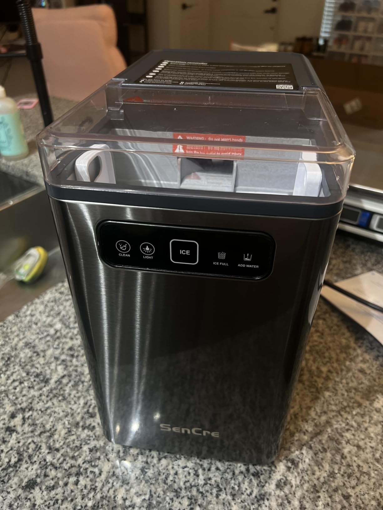 Nugget Ice Maker Countertop 40Lbs/24H Soft Chewable Ice Machine | Pellet Crushed Ice Makers, One-Click Operation Auto Self-Cleaning Stainless Steel with Scoop for Home Kitchen Office, Grey customer photo 1