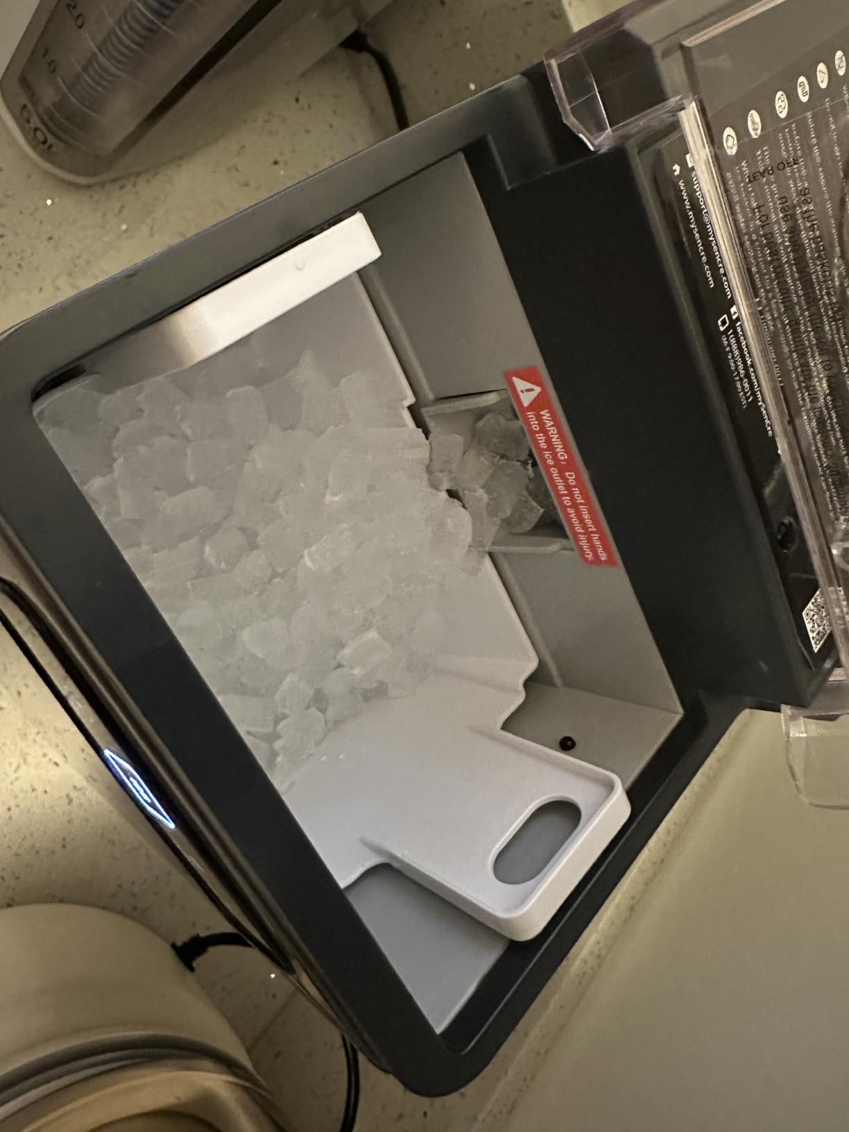 Nugget Ice Maker Countertop 40Lbs/24H Soft Chewable Ice Machine | Pellet Crushed Ice Makers, One-Click Operation Auto Self-Cleaning Stainless Steel with Scoop for Home Kitchen Office, Grey customer photo 2