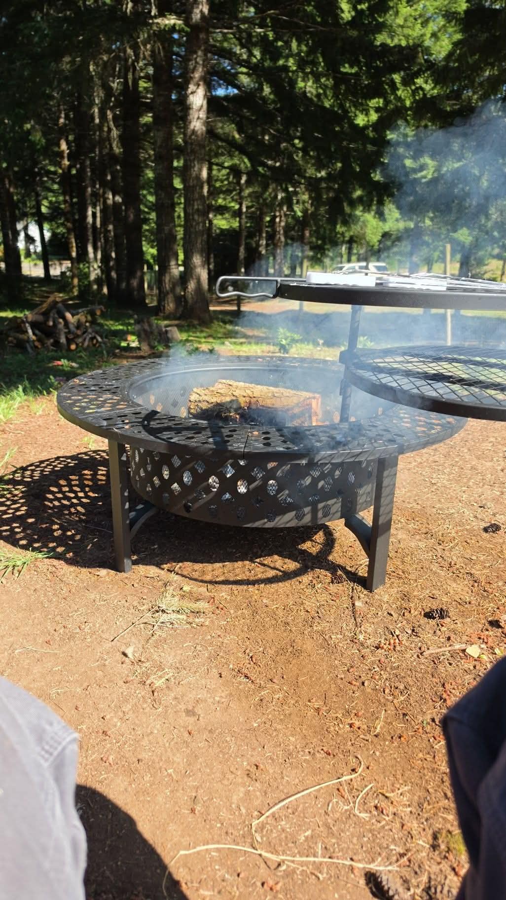 OutVue 42 Inch Smokeless Fire Pit with 2 Grills, Large Firepits for Outside customer photo 2