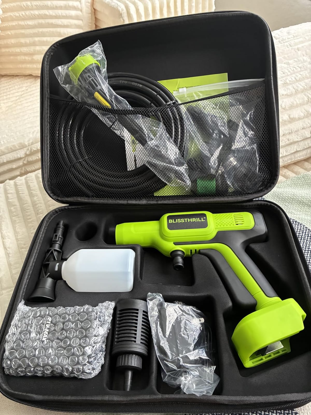 Cordless Portable Washer, 1480 PSI Battery Operated Washer with All-Copper Motor, Battery, 23FT Hose, Storage Bag; Handheld Washer; Lightweight Car Washer for Home, Garden (Ranger Green) customer photo 2