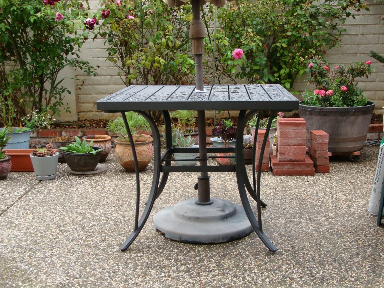 HAPPATIO Outdoor Dining Table for 8, Large Rectangular Aluminum Patio Table with 1.9