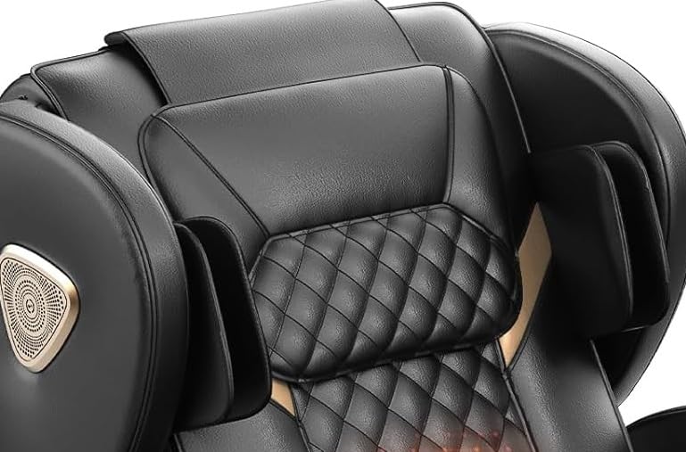 FURNIMAT Massage Chair Full Body Zero Gravity Recliner, 2026 Black Leather | 14 Shiatsu Rollers, 10 Airbags, 5 Auto Modes, Heated, Foot Massage, Bluetooth Speaker, Touchscreen for Back & Neck Pain, Spa customer photo 1